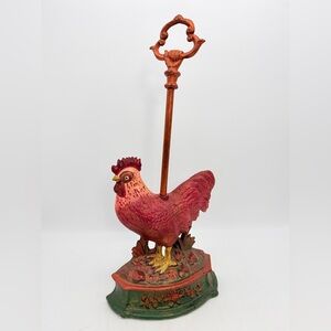 Decorative cast iron rooster doorstop, farmhouse decor door stop